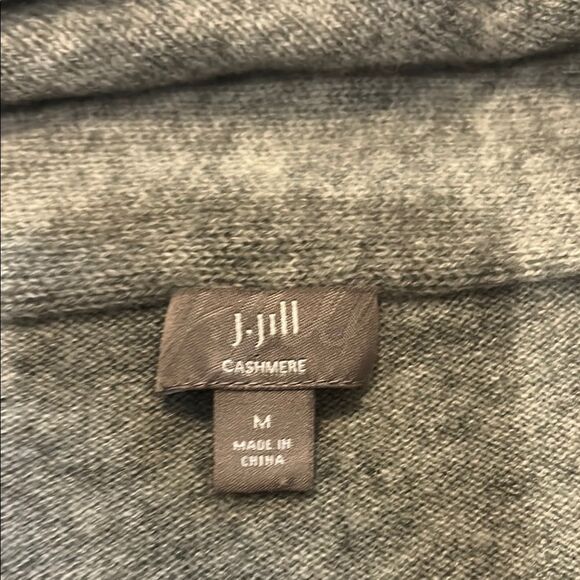 J. Jill Gray Cowl Neck Cashmere Gray Sweater Soft Knit - Picture 3 of 5